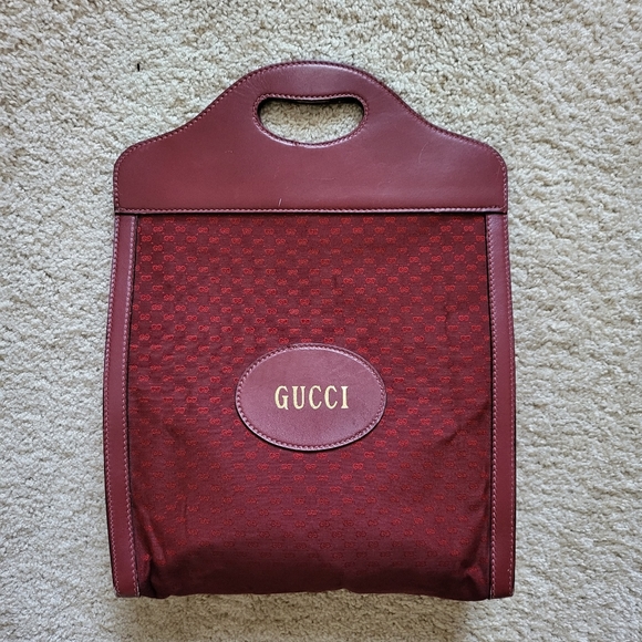 Pre-owned Vintage Gucci Bordeaux Red Shopper Tote Bag - Picture 14 of 15